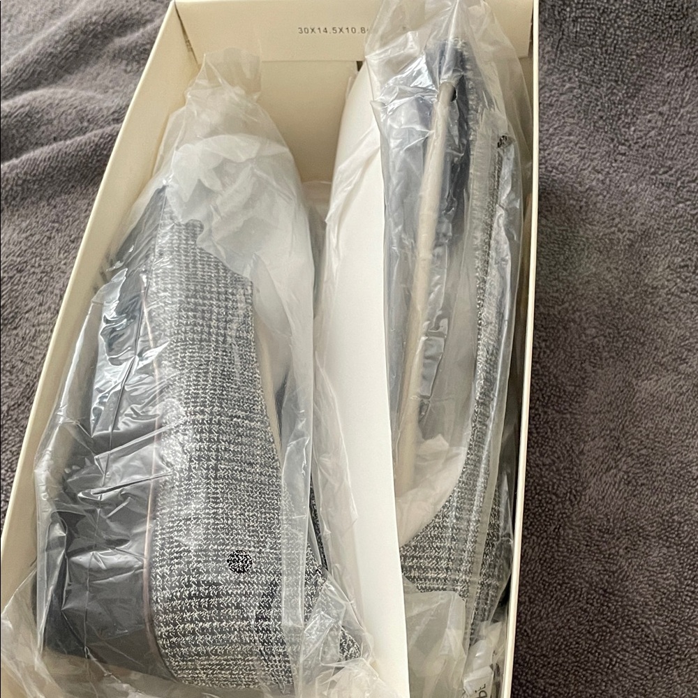 Anne Klein Black and White Tweed Slip-On Loafer - Picture 7 of 8